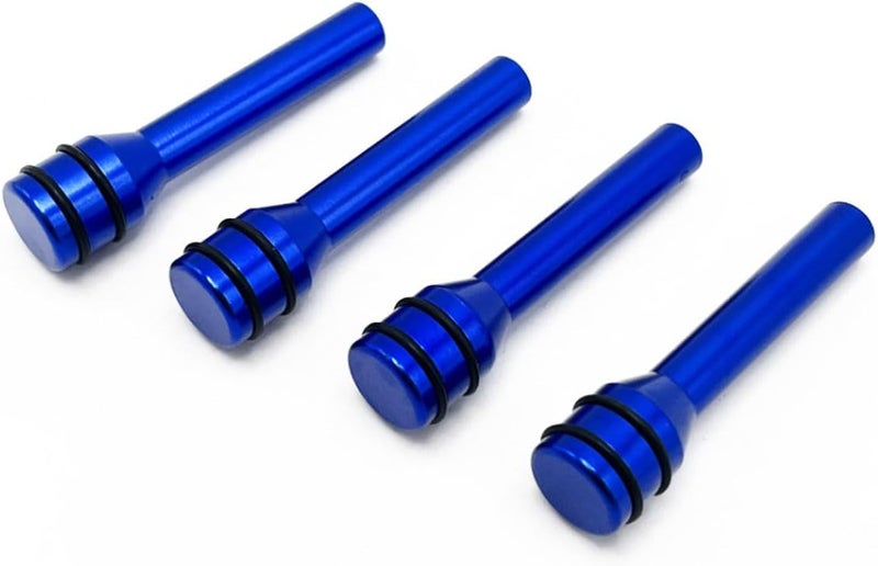 ZIMISI 4PCS Car Door Lock Knobs, 1.93" x 0.47" Safety Door Lock Cover, Aluminum Alloy Car Inner Door Pull Pins Replacement, Door Lift Bolt Decorative Accessory for Cars, SUVs, Trucks (Blue) - Image 1